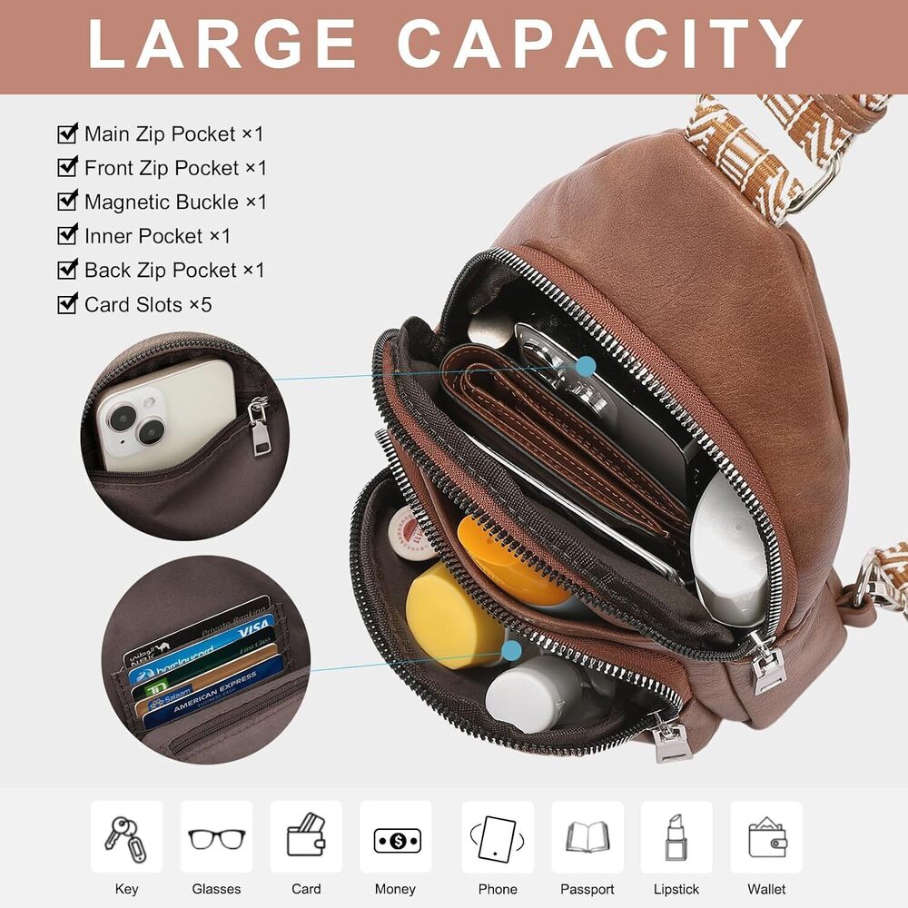 Small Sling Bag for Women, Vegan Leather Fanny Pack Crossbody Bags for - Picture 4 of 8